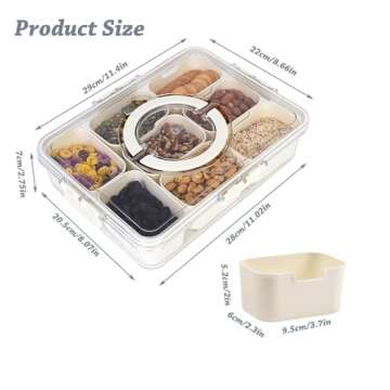 ZWYSLFCY Snackle Box - Divided Clear Snack Container