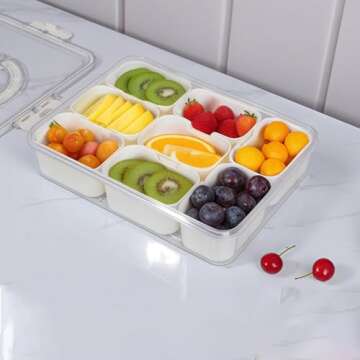 ZWYSLFCY Snackle Box - Divided Clear Snack Container