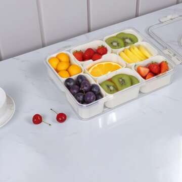 ZWYSLFCY Snackle Box - Divided Clear Snack Container