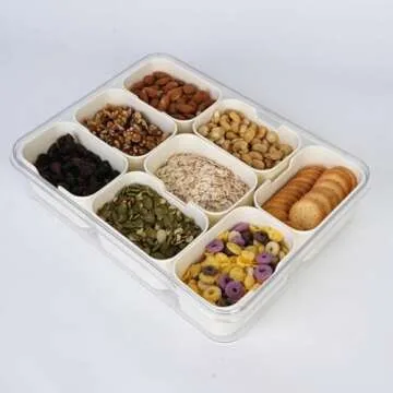 ZWYSLFCY Snackle Box - Divided Clear Snack Container