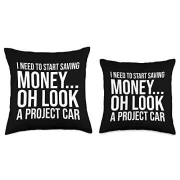 Funny Car Enthusiast Pillow for Mechanics Hot Rodders
