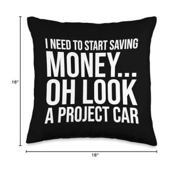 Funny Car Enthusiast Pillow for Mechanics Hot Rodders