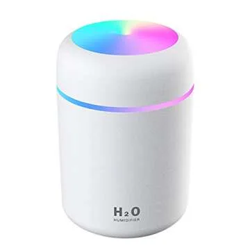 2 in 1 USB Electric Aromatherapy Oil Diffuser Ultrasonic Air Humidifier Mist Maker with Colorful Light for Home Office and Car (Grey)