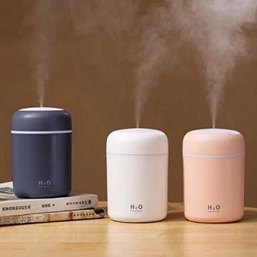 2 in 1 USB Electric Aromatherapy Oil Diffuser Ultrasonic Air Humidifier Mist Maker with Colorful Light for Home Office and Car (Grey)