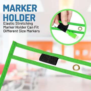 BONBELA Dry Erase Pockets 12 Pack - 10 x 13 Reusable Dry Erase Pocket Sleeves for Work & School Worksheets - Heavy Duty Clear Pocket Sleeves - Quickly Wipe to a Flawless Clean (Multicolor)