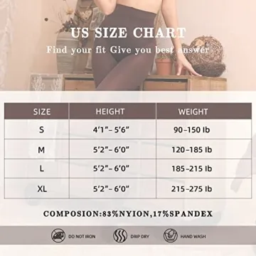 WAKUNA 2 Pairs Durable Opaque Tights - Control Top 40D