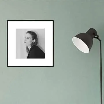 Golden State Art - 12x12 Aluminum Picture Frame - with Mat for 8x8 Photo or Without Mat for 12 x 12 Photo - Real Glass Cover - Simple and Elegant Decor for Wall Mounting - 1 Pack - Black