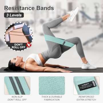 3 Levels Booty Bands Set, Resistance Bands for Working Out, Stretch Bands for Exercise Bands for Women Legs and Butt, Yoga Starter Set