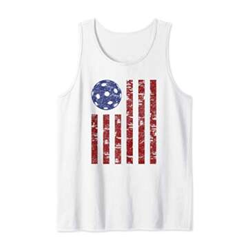 Pickleball Vintage Distressed Patriotic American Flag Gift Tank Top