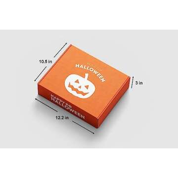 Halloween Candy Care Package Gift (50ct) Snacks Box Basket Candies Kids Children Adults Cookies Food Variety Pack Bundle Mixed Bulk Sampler Girls Boys Guys Men Women Boyfriend Girlfriend College Student