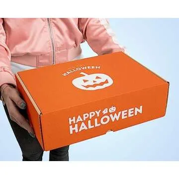Halloween Candy Care Package Gift (50ct) Snacks Box Basket Candies Kids Children Adults Cookies Food Variety Pack Bundle Mixed Bulk Sampler Girls Boys Guys Men Women Boyfriend Girlfriend College Student