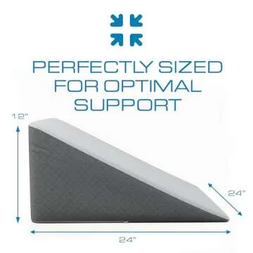 Kolbs Bed Wedge Pillow for Sleep Apnea, Sleeping Comfort, Relaxing, Acid Reflux, Heartburn and Back Pain Relief. Cushion for Sitting Up in Bed. Memory Foam Top, Chic Jacquard Washable Cover.