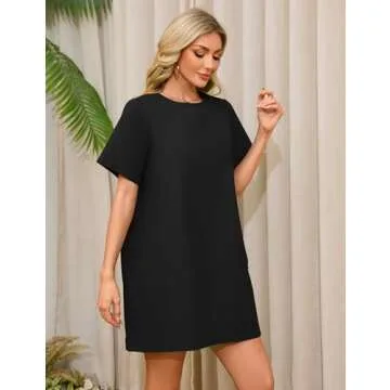 ICOBID Summer Mini Dress with Pockets - Stylish & Comfy
