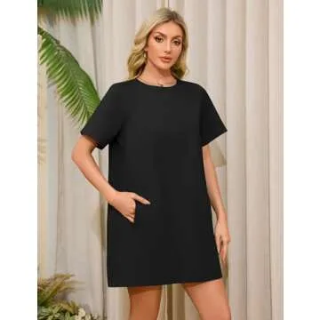 ICOBID Summer Mini Dress with Pockets - Stylish & Comfy
