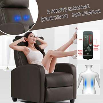 Modern Recliner Chair for Living Room with Massage Function