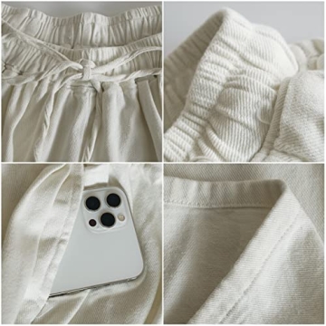 UQJE Women's White Wide Leg Baggy Jeans Plus Size Comfort