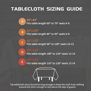 EVERLY 100% Pure Linen Rectangle Tablecloths 60x144Inches for Dining, Buffet Parties, Picnic,Events, Weddings and Restaurants, Decorative Halloween, Thanksgiving Machine Washable Tablecloths-White