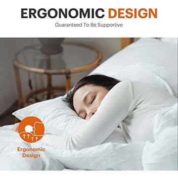 Acanva Basic Bed Pillow Soft Rest Cushion Stuffer for Sleeping, King , White 4 Count