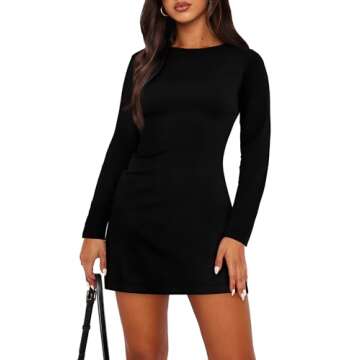 WIHOLL Long Sleeve Mini Dress - Elegant & Versatile Style