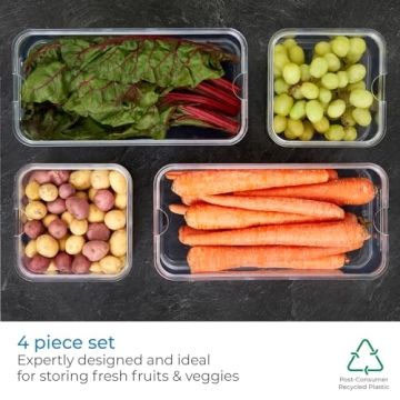 iDesign Crisp 4-Piece Refrigerator Organizer Set for Kitchen