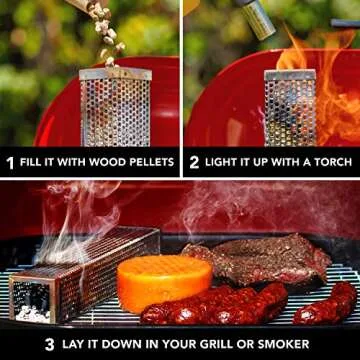 Carpathen Smoke Tube for Pellet Smoker - Cold Smoker Generator Tube for Gas Grill, Electric, Charcoal - Billows 5 Hours of Cold Smoke Ideal for Smoking Cheese, Fish, Pork, Beef, Nuts - Stainless Steel