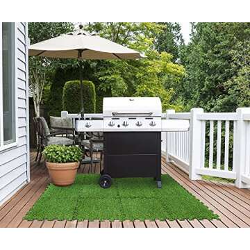 Sorbus Grass Mat Interlocking Tiles for Indoor and Outdoor Use