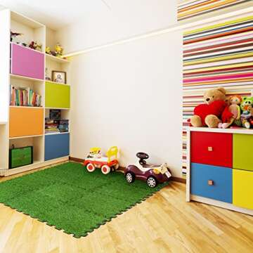 Sorbus Grass Mat Interlocking Tiles for Indoor and Outdoor Use