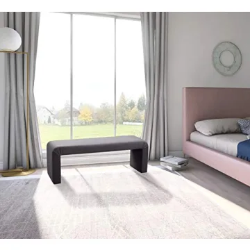 Velvet Upholstered Bench Modern Contemporary Design