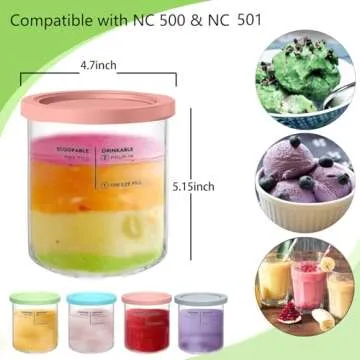 Replacement Ninja Creami Deluxe Pints & Lids 4 Pack