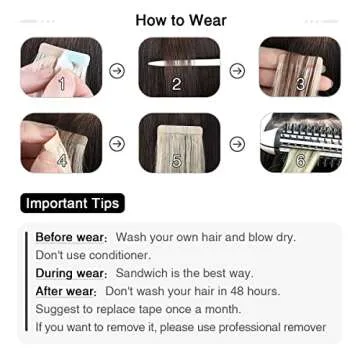 SUYYA Tape in Hair Extensions Human Hair Kinky Straight Tape in Extensions Natural Black 20 Inch Skin Weft 50g/Pack 20PCS Tape INS for Women (#1B Natural Black)