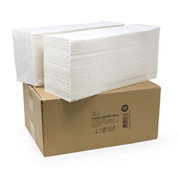 Buhbo 4" x 6" Direct Thermal Labels - Perforated BPA Free - Compatible with Zebra & Rollo Printer - Commercial Grade Shipping (4000 Fanfold Labels - 2 Stacks of 2000)