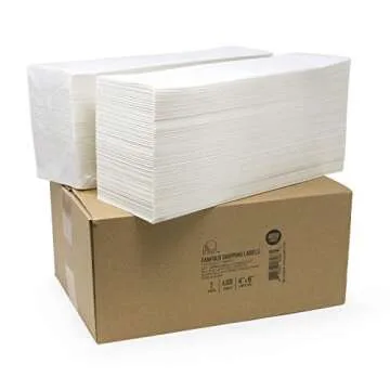 Buhbo 4" x 6" Direct Thermal Labels - Perforated BPA Free - Compatible with Zebra & Rollo Printer - Commercial Grade Shipping (4000 Fanfold Labels - 2 Stacks of 2000)