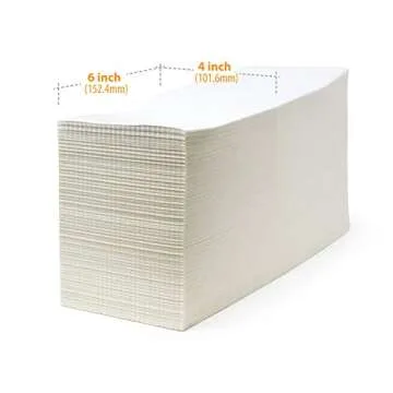 Buhbo 4" x 6" Direct Thermal Labels - Perforated BPA Free - Compatible with Zebra & Rollo Printer - Commercial Grade Shipping (4000 Fanfold Labels - 2 Stacks of 2000)