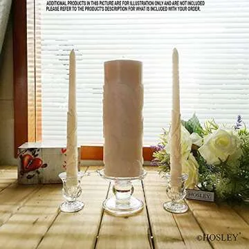 Hosley Set of 12 Glass Taper Candle Holders 2.5 Inches High Ideal Gift for Weddings Party Favor Reiki Meditation O3