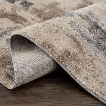 LUXE WEAVERS Euston Collection Gray-Gray 5x7 Modern Abstract Area Rug