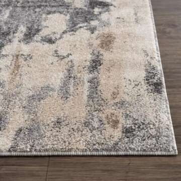 LUXE WEAVERS Euston Collection Gray-Gray 5x7 Modern Abstract Area Rug