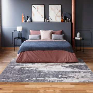 LUXE WEAVERS Euston Collection Gray-Gray 5x7 Modern Abstract Area Rug