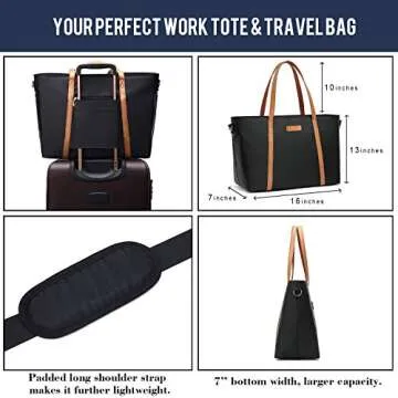 Stylish BUG Women Laptop Tote Bag for Work and Travel