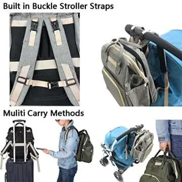 HappyLuoka Diaper Bag Backpack for Moms Dads - Grey