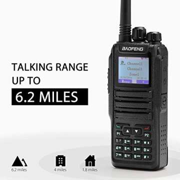 Baofeng DM-1701 Dual Band Dual Time Slot DMR/Analog Two Way Radio, 3,000 Channels Amateur Radio/Free Programming Cable, Charger and PTT Earpiece, Support OpenGD77