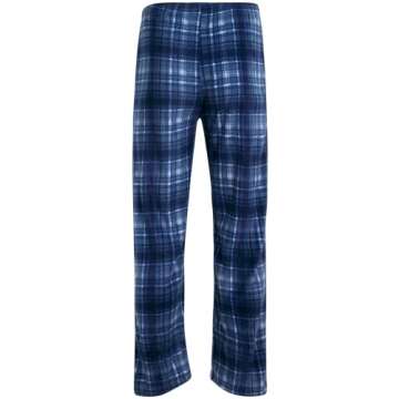 Lucky Brand Men's Fleece Pajama Pants - Ultra Soft Fleece Pajama Bottoms Lounge Pants - Breathable Sleep Pants for Men, Size Large, Indigo Plaid