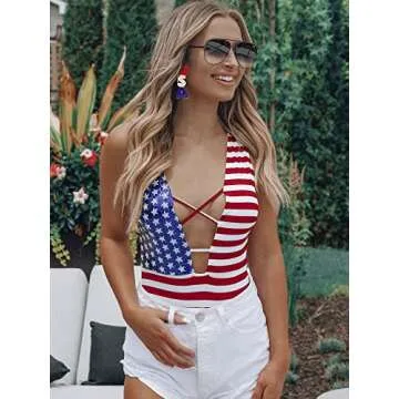 Handmade American Flag Earrings for Independence Day Style