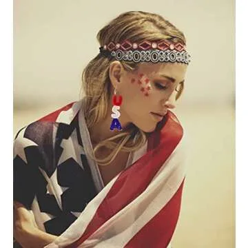 Handmade American Flag Earrings for Independence Day Style