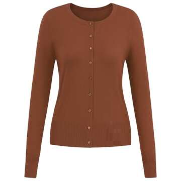 Button Down Casual Knit Fall Cardigan for Women