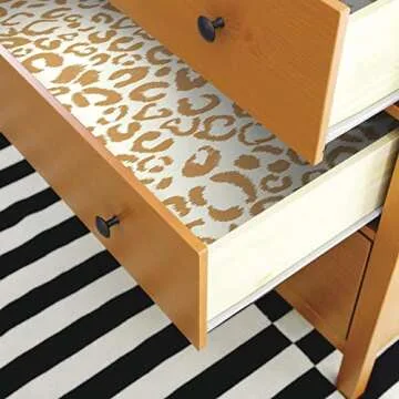 RoomMates RMK10700WP Metallic Gold Leopard Peel and Stick Wallpaper, 20.5" x 16.5 feet