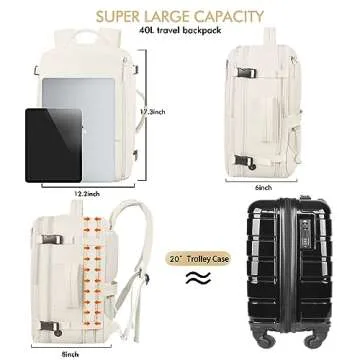 Beraliy Travel Backpack - Airline Approved Stylish Carry On