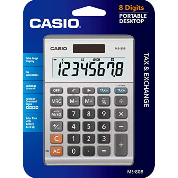 Casio MS-80B Solar Desktop Calculator Large Display Tactile Keys