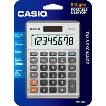 Casio MS-80B Solar Desktop Calculator Large Display Tactile Keys