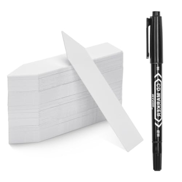 KINGLAKE Plant Labels,Plastic Plant Labels 4 Inch,Plant Tags,100 Pcs Nursery Garden Labels Plant Markers for Outdoor Garden Waterproof,Plant Name Tags Garden Stake Tags White