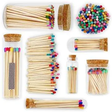 4" Rainbow Matches (100 Count, with Striking Stickers Included) | Decorative Unique & Fun for Your Home, Gifts, Accessories & Events | Premium Long Wood Safety Matches by Thankful Greetings